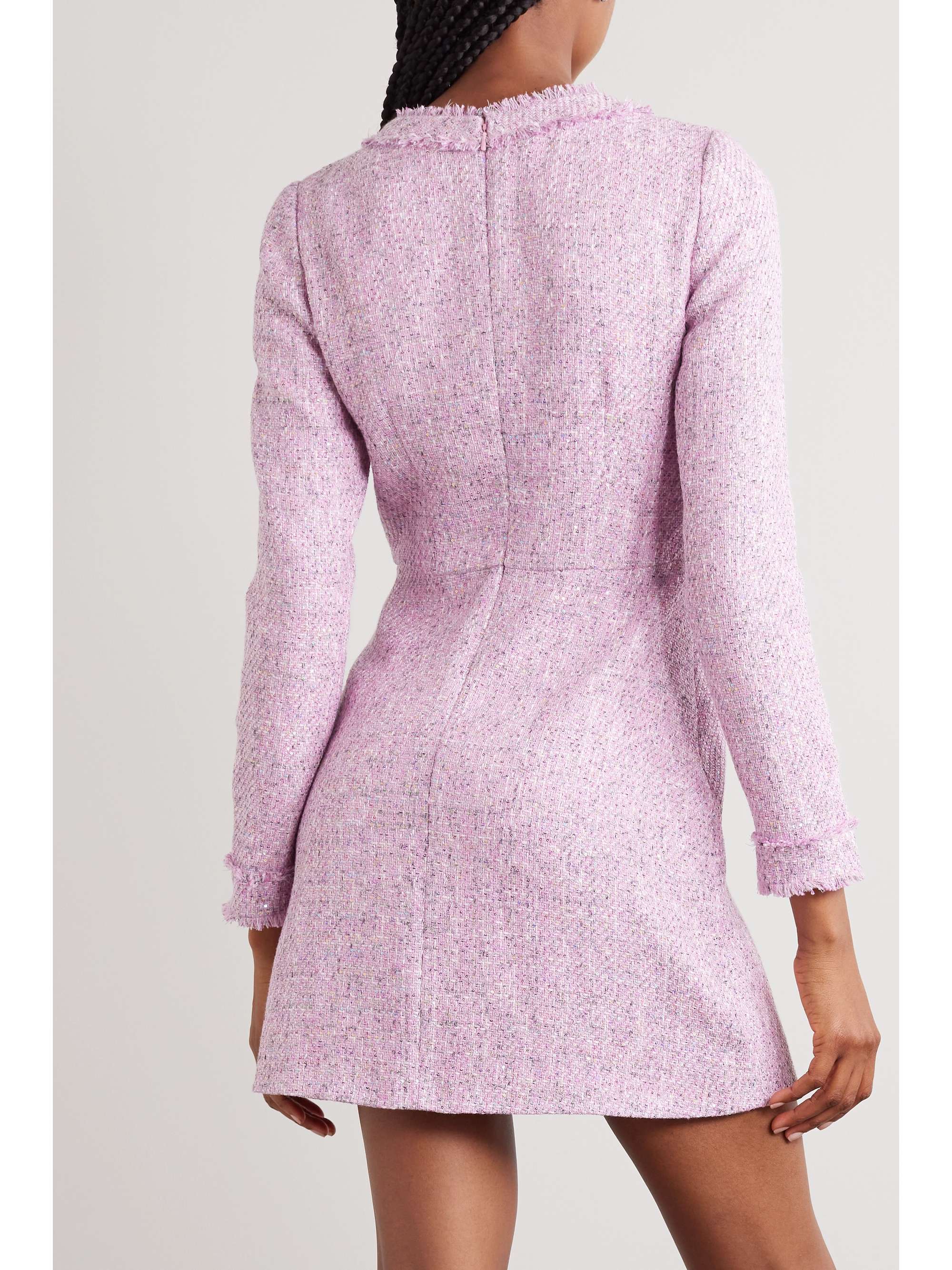 SALONI Camille embellished tweed mini dress