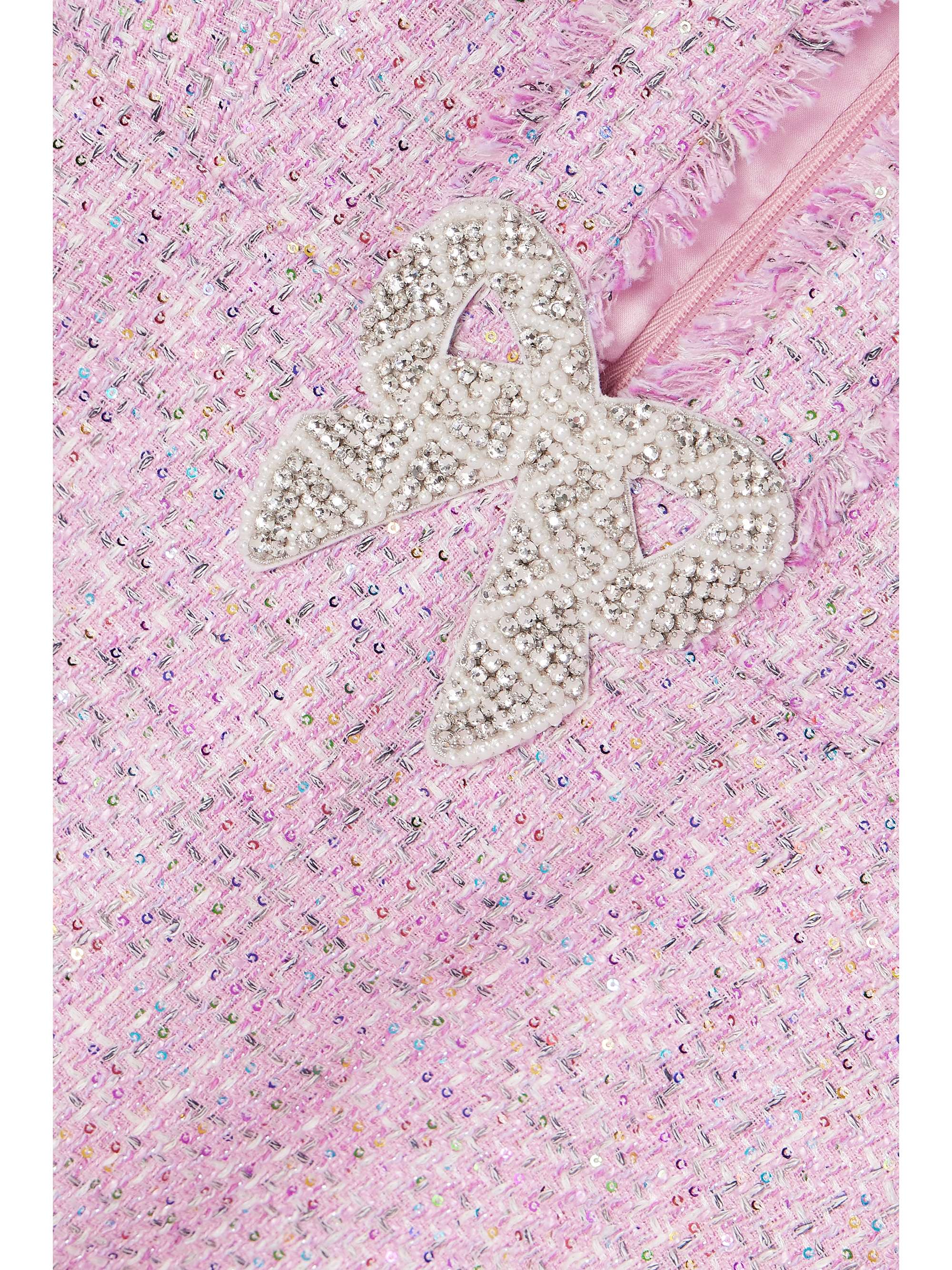 SALONI Camille embellished tweed mini dress