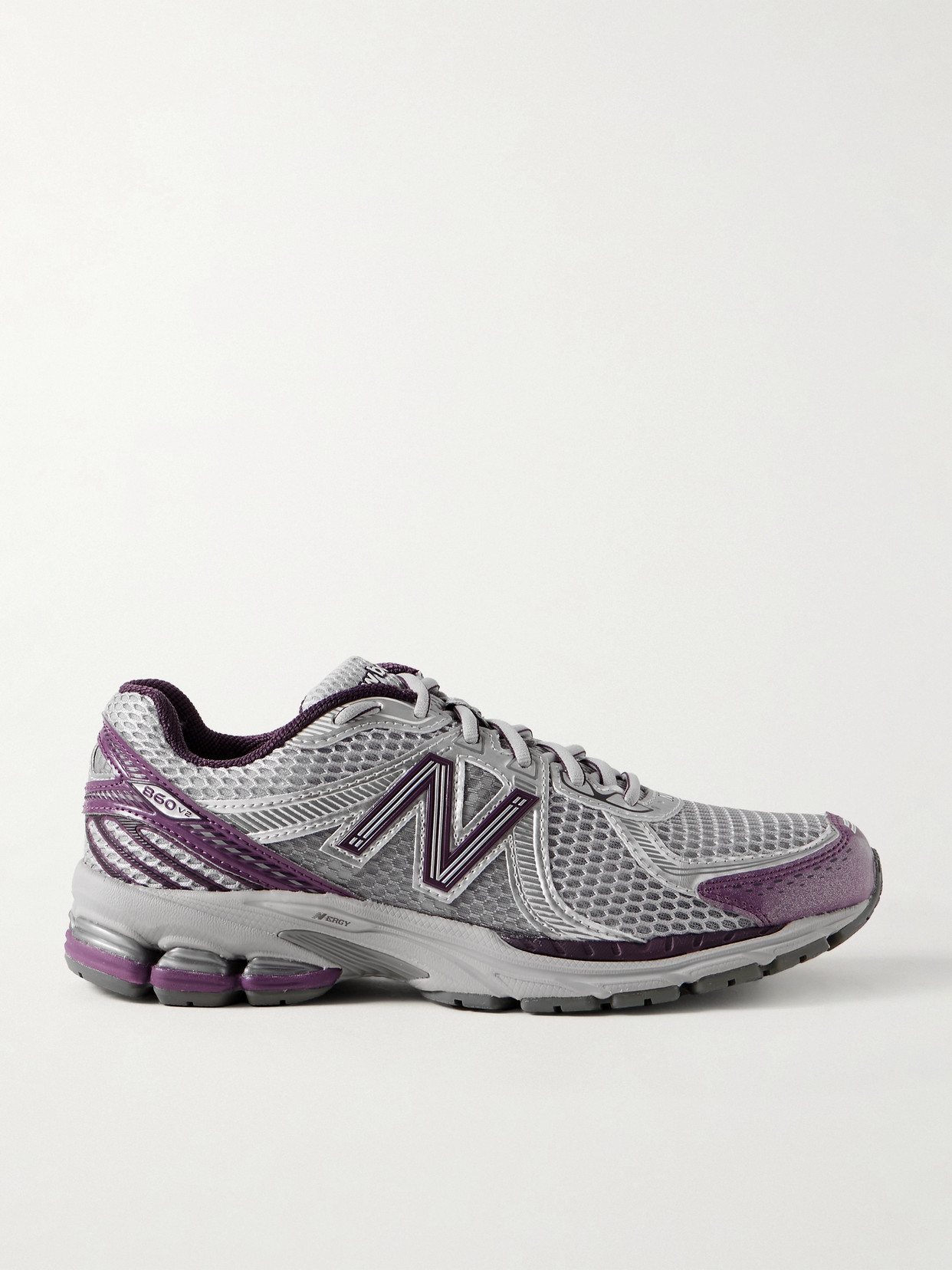 New Balance - 860v2 Leather-trimmed Mesh Sneakers - Silver