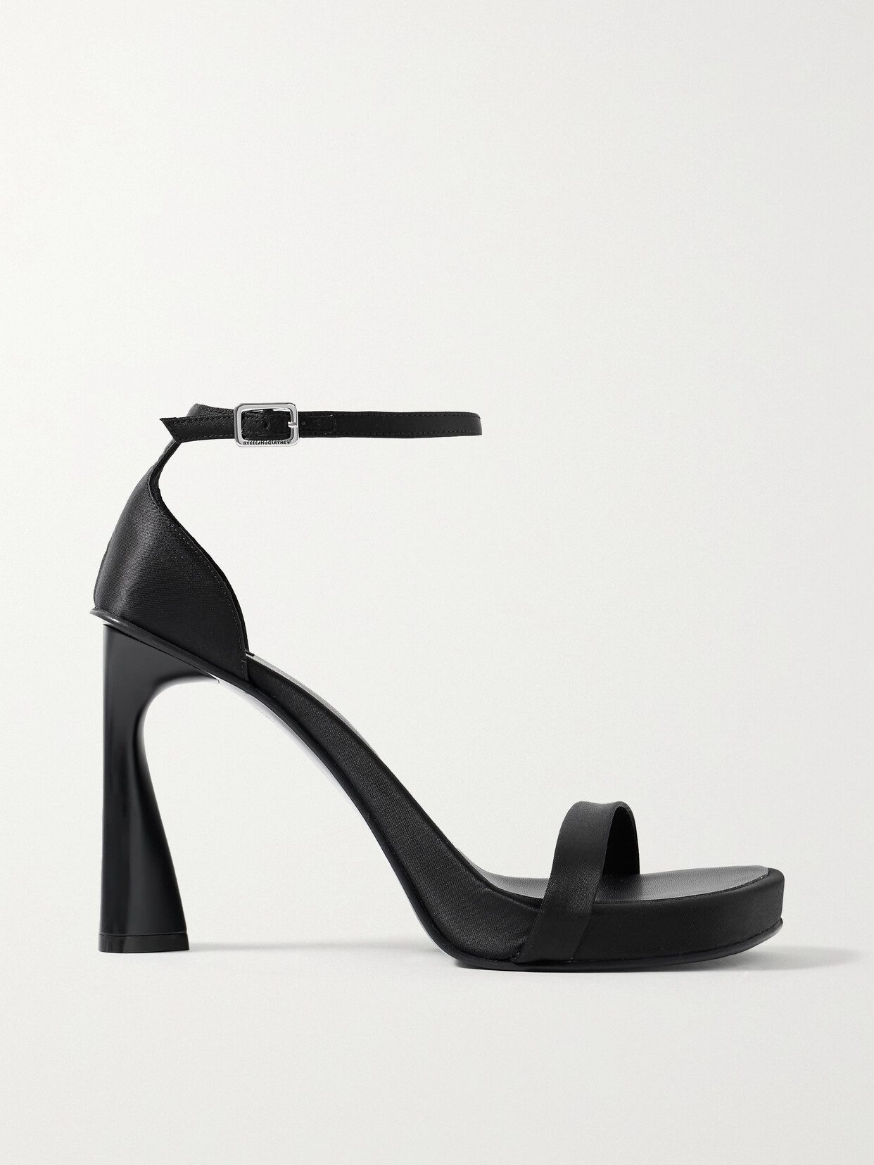 Stella Mccartney + Net Sustain Elsa Recycled-satin Sandals In Black