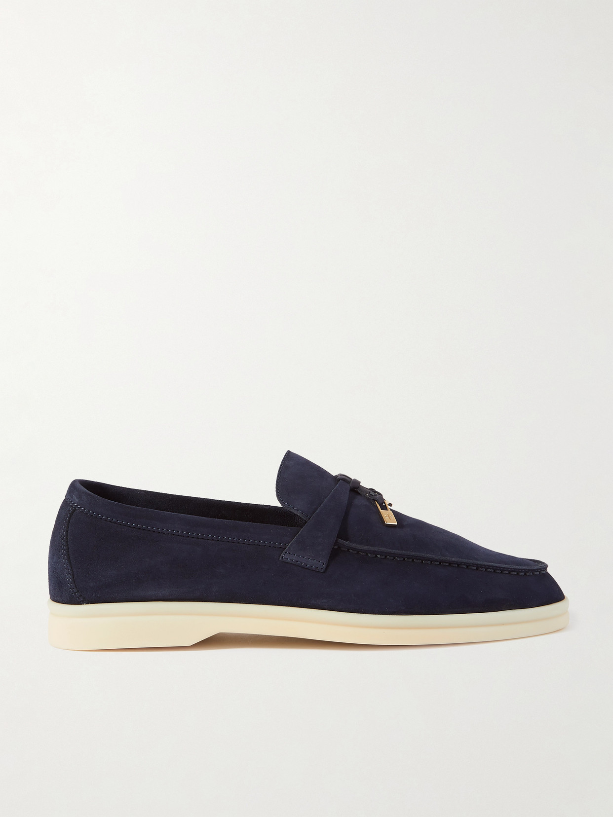 Loro Piana Summer Charms Walk Suede Loafers - Blue