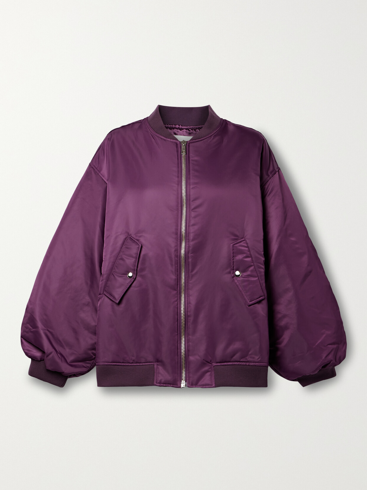 The Frankie Shop Astra Oversized Shell Bomber Jacket In Royal Purple