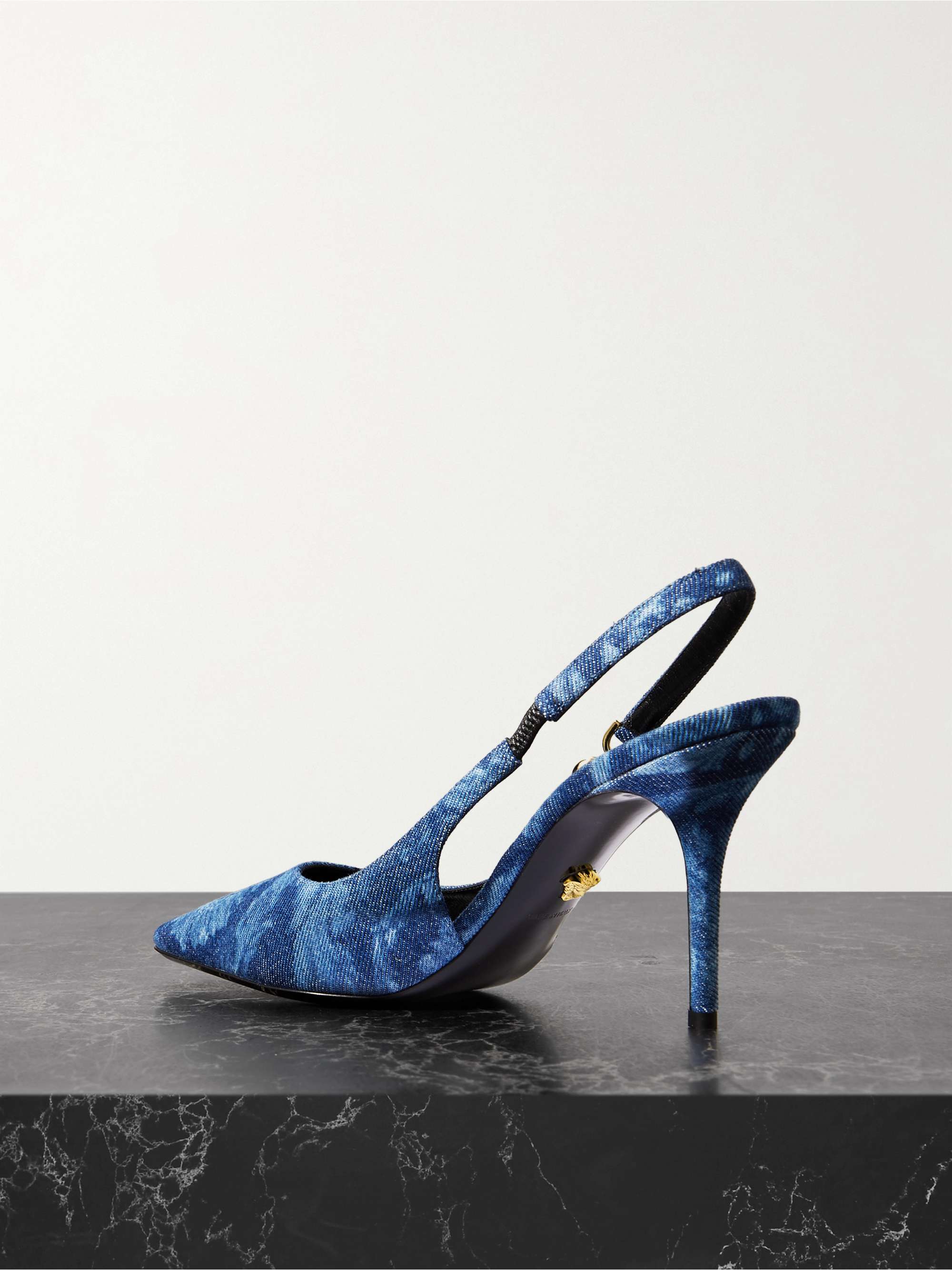 VERSACE 95' SlingBack Pumps 85mm Black SZ36