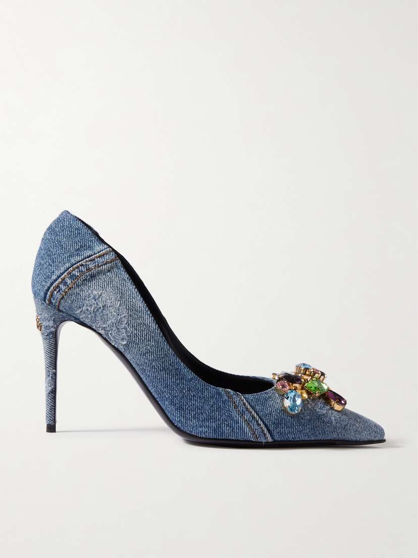 Dolce & Gabbana Embellished Denim Pumps