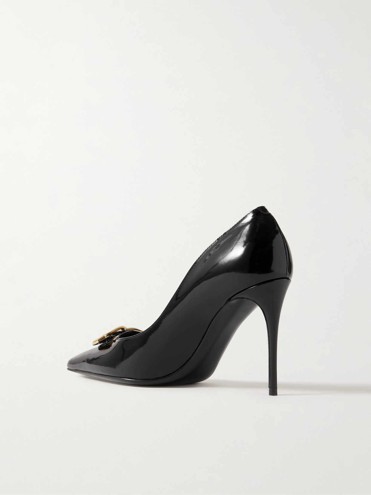Dolce & Gabbana Formale Embellished Patent-leather Point-toe Pumps In Black