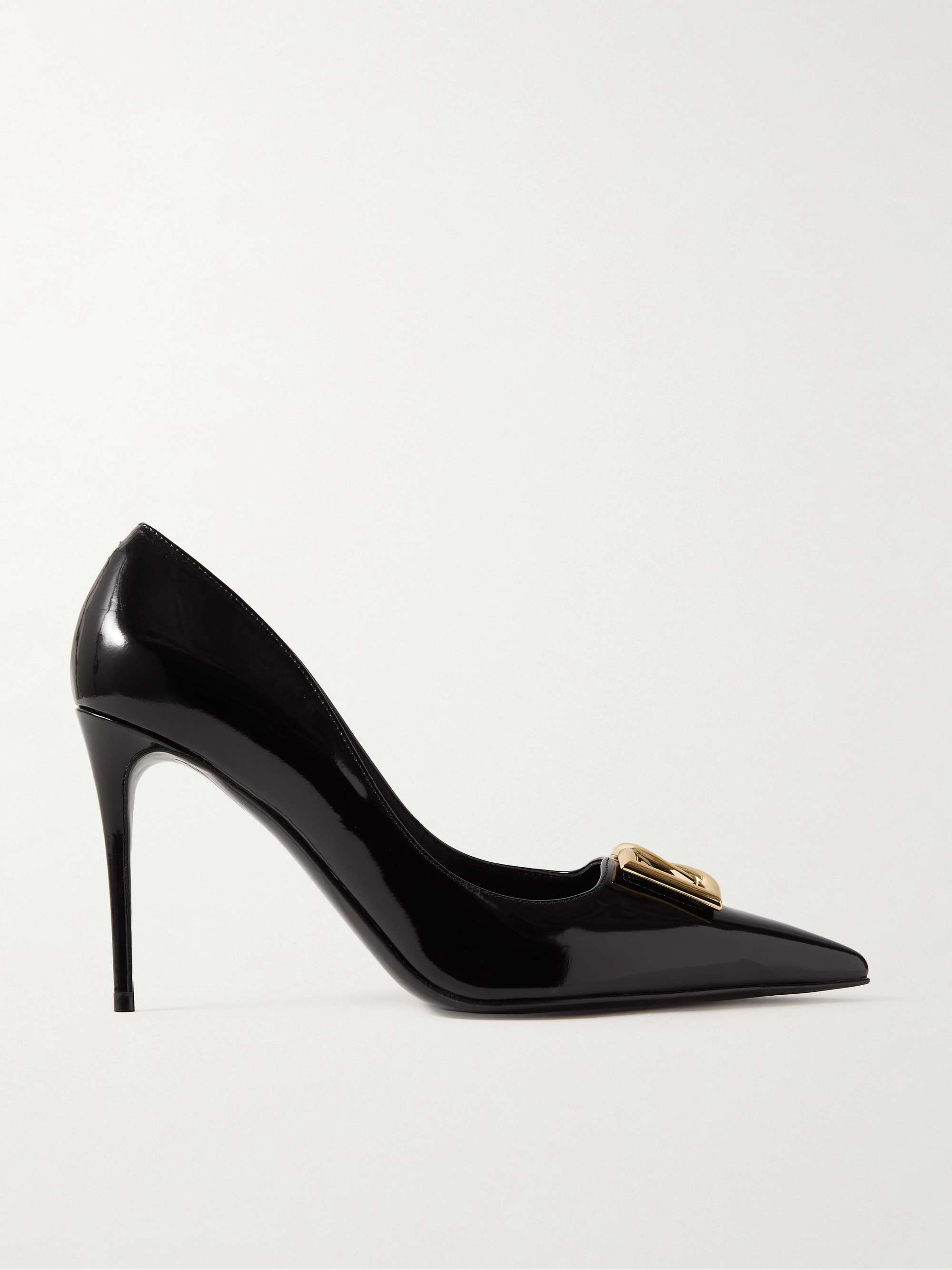 DOLCE & GABBANA Formale embellished patent-leather point-toe pumps ...