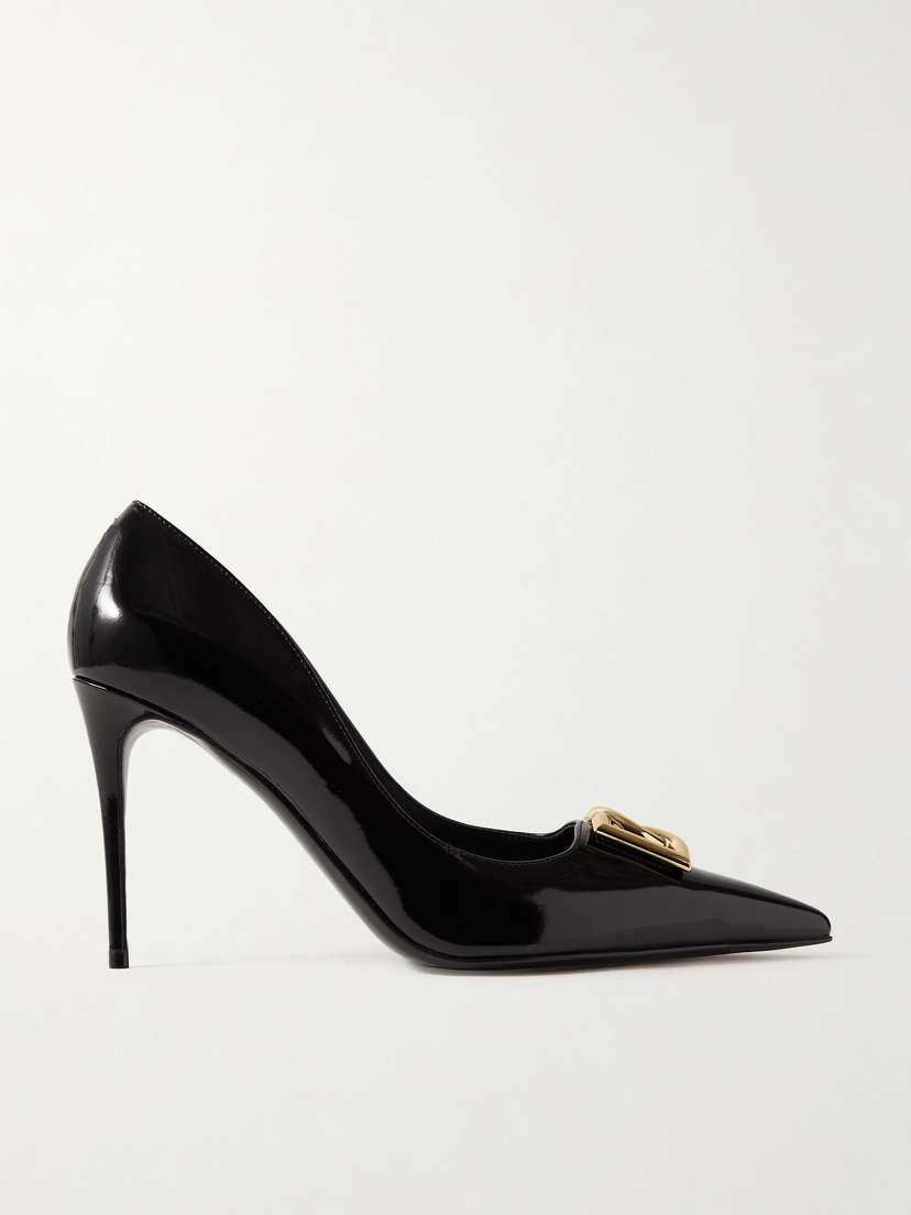 Dolce & Gabbana Formale Embellished Patent-leather Point-toe Pumps