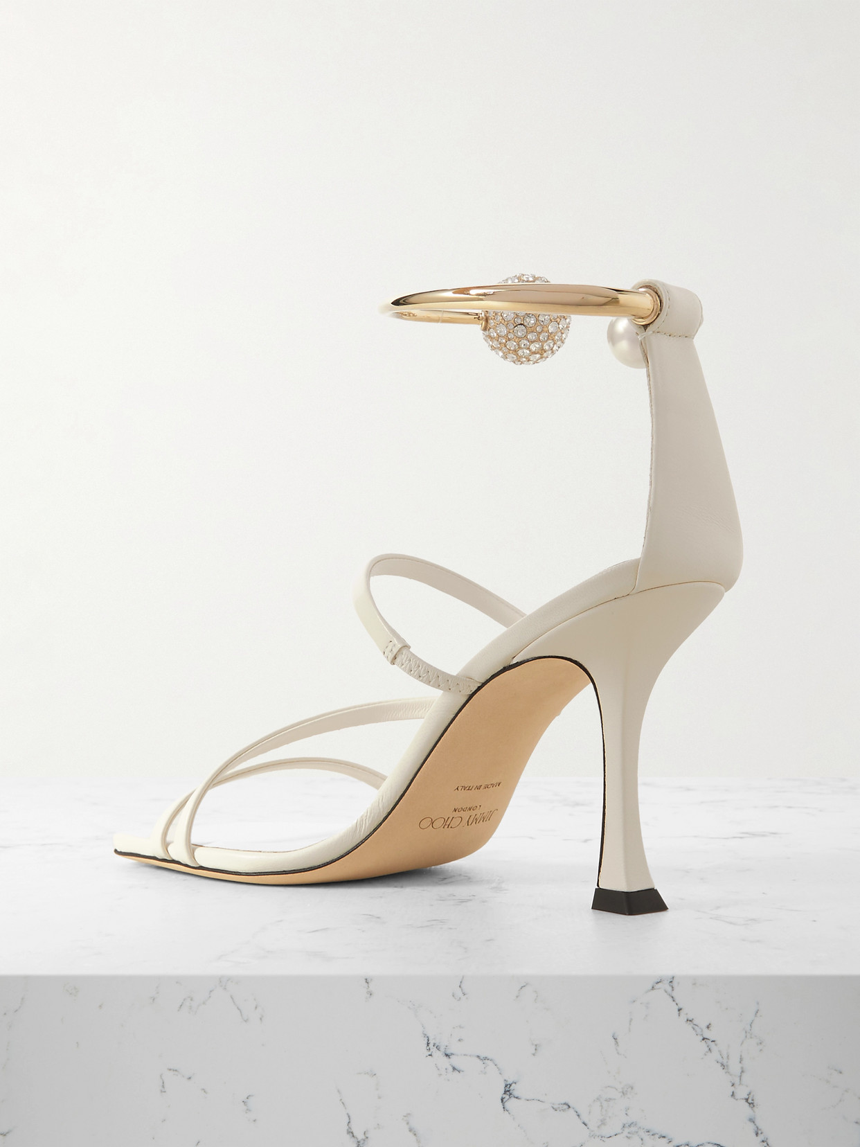 Ottilia 90 Crystal And Faux Pearl-Embellished Sandals
