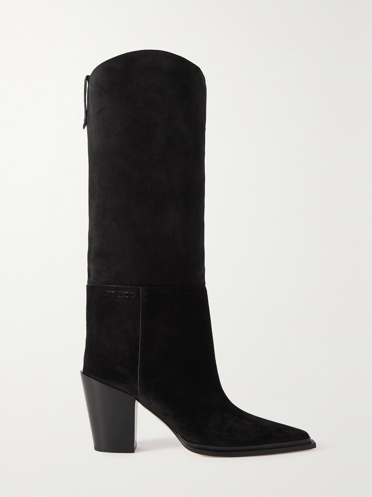 Jimmy Choo Cece 80 Suede Knee Boots In Black