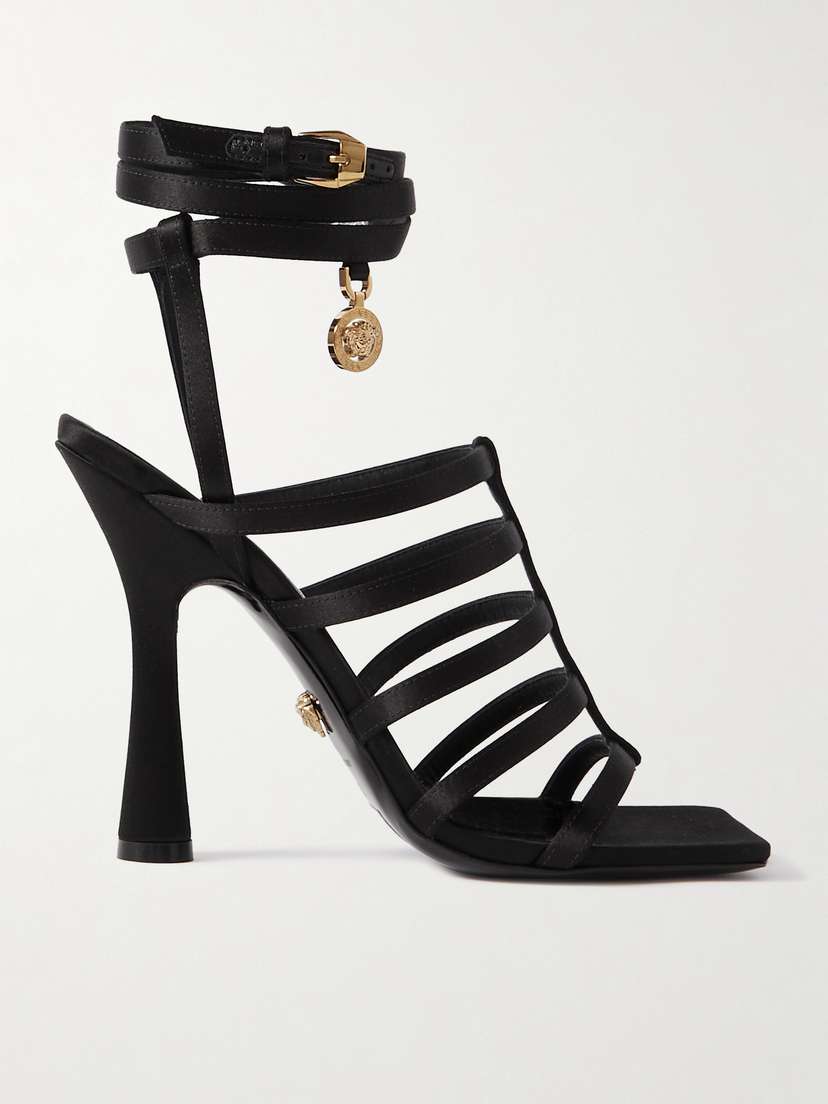 Versace Embellished Satin Sandals