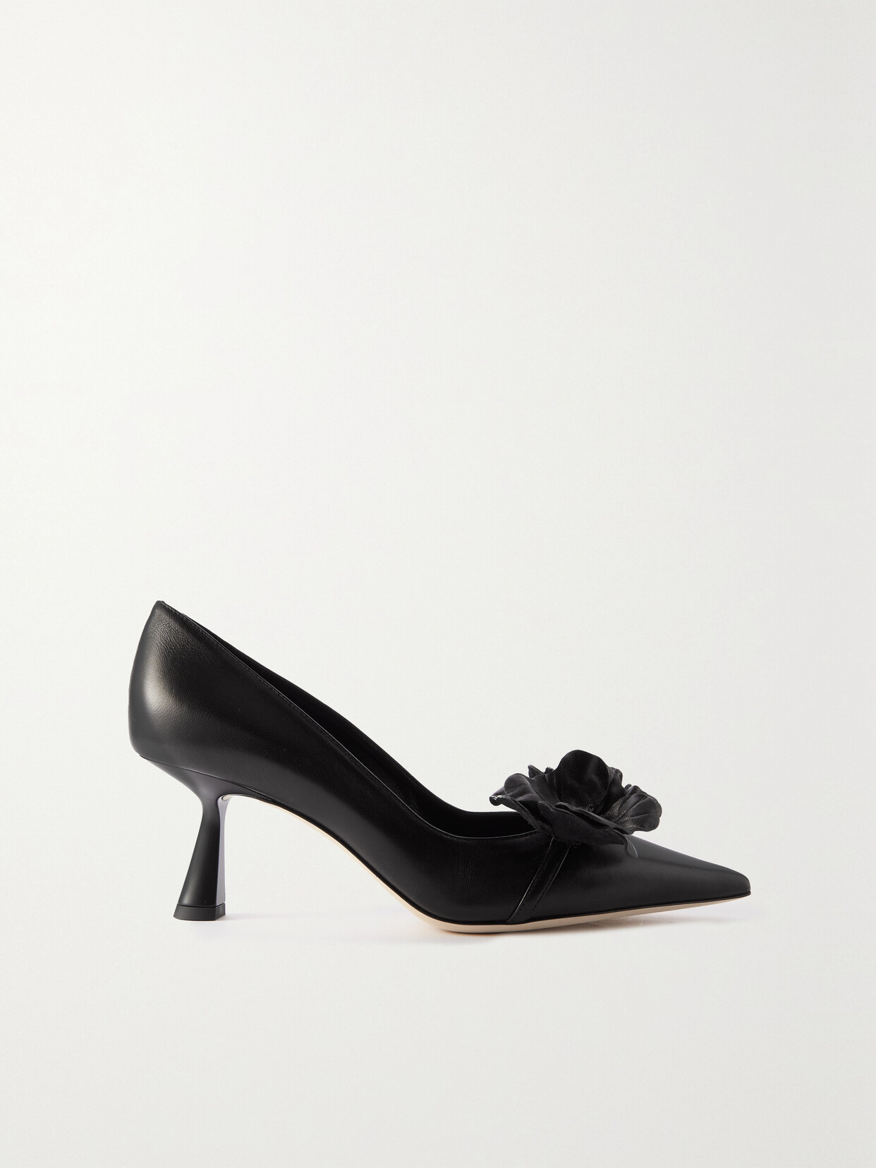 Shop Jimmy Choo Rosalia 65 Appliquéd Leather Pumps In Black