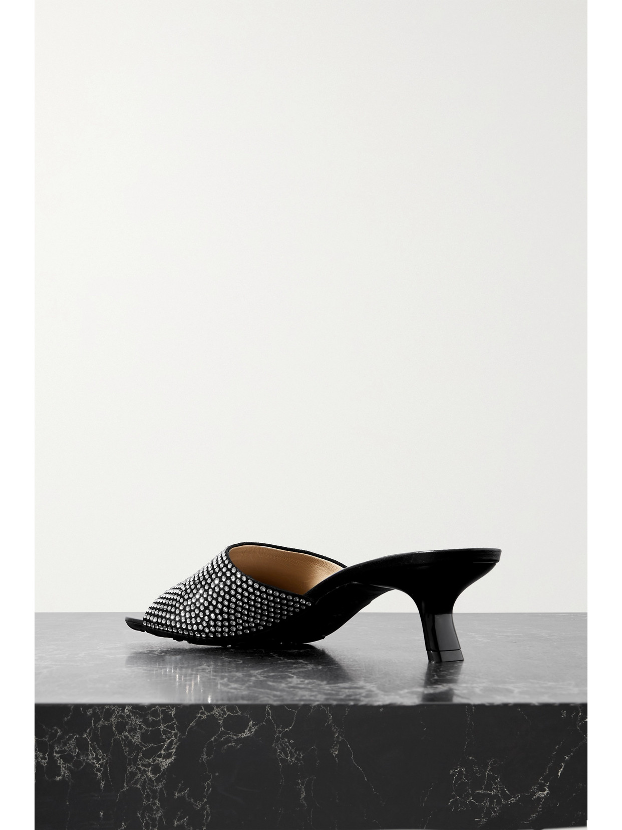 Petal Crystal-Embellished Mules