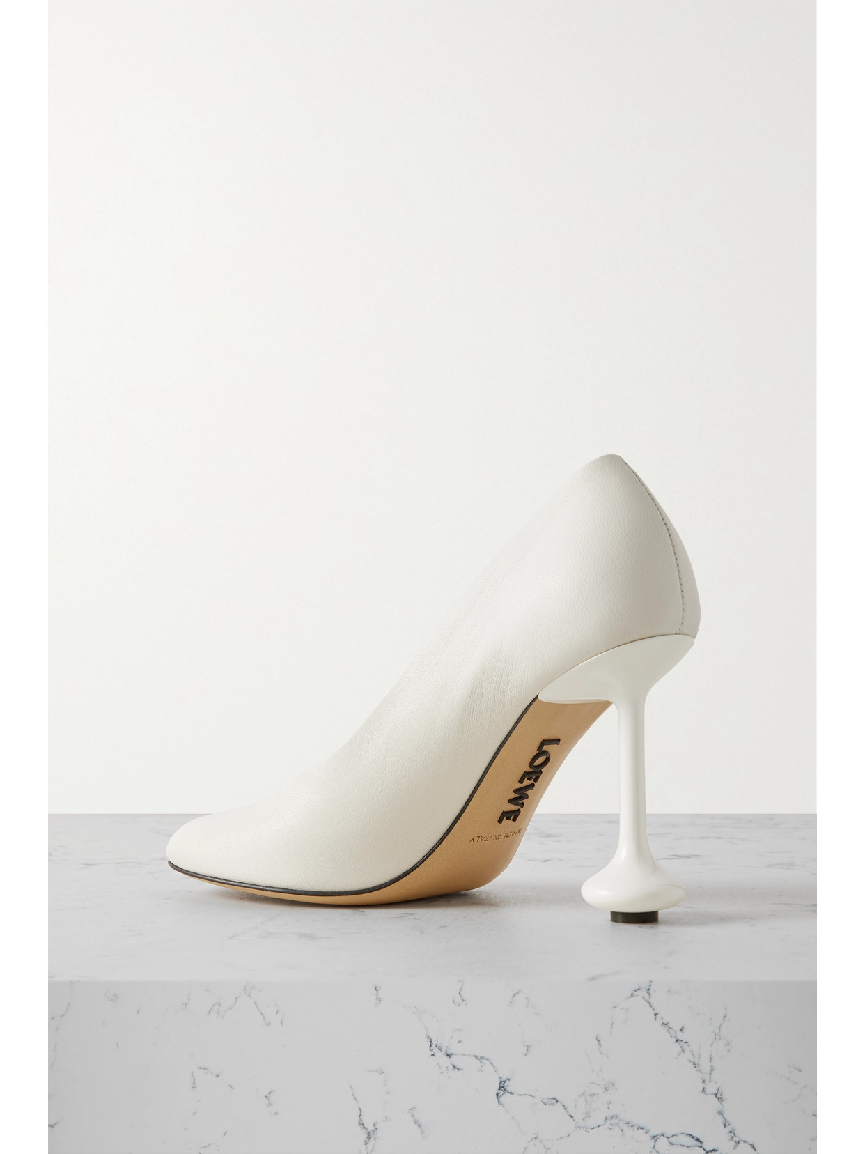 Shop Loewe Toy Leather Pumps In White