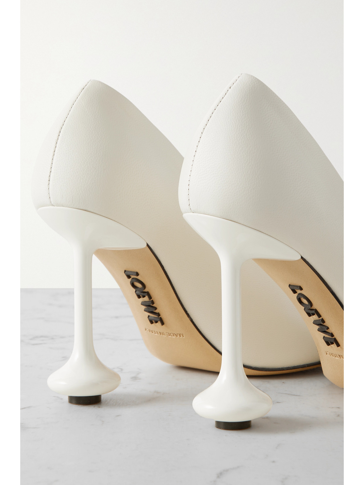 Shop Loewe Toy Leather Pumps In White