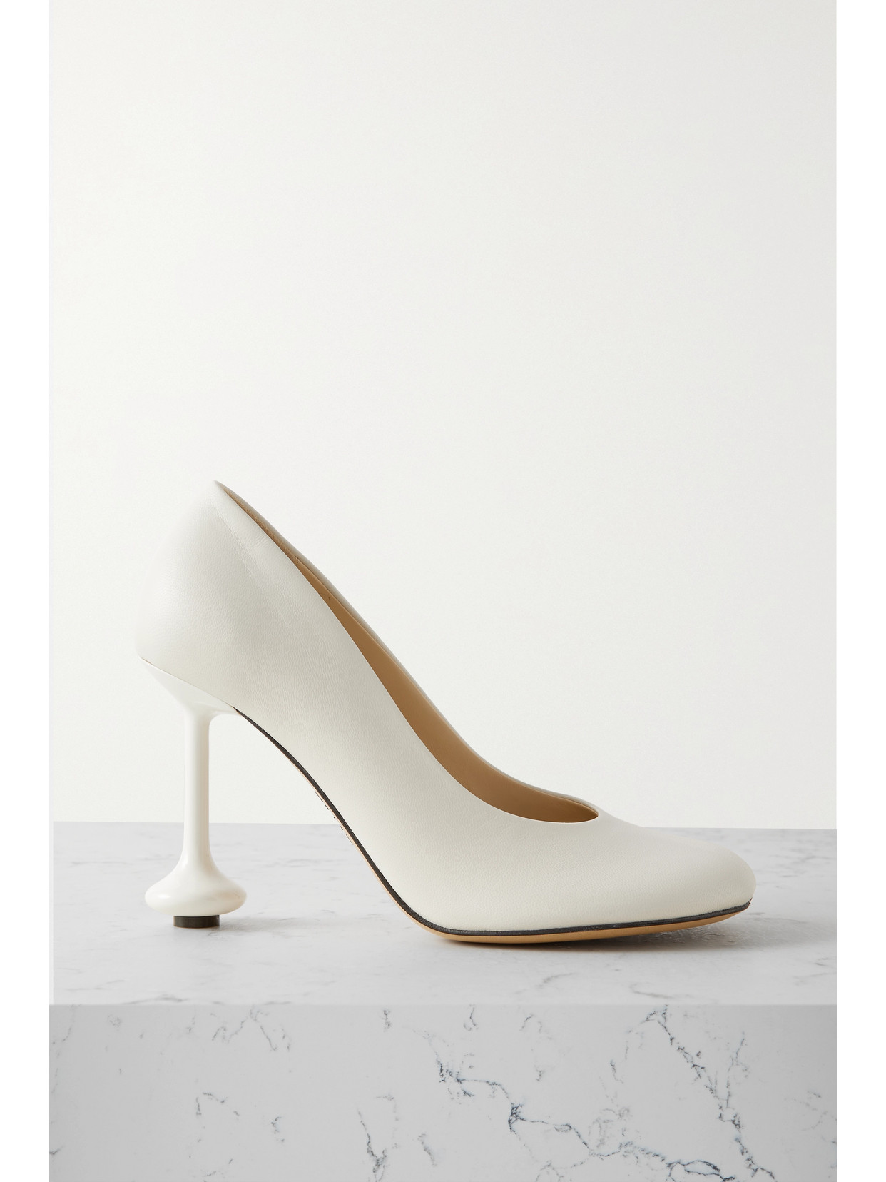 Shop Loewe Toy Leather Pumps In White