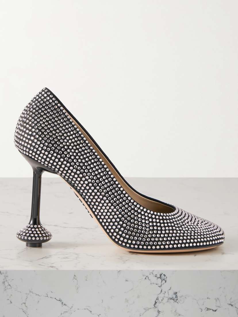 Loewe Toy Crystal-embellished Suede Pumps