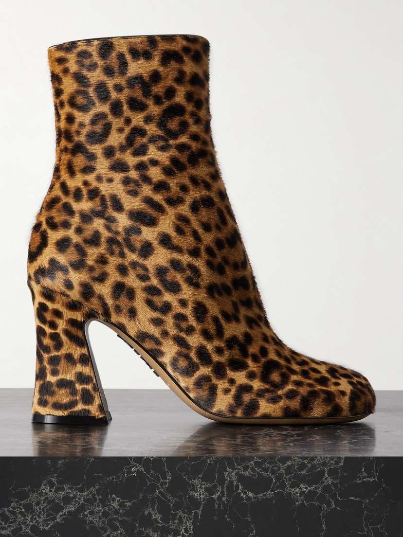 Loewe Leopard-print Calf Hair Ankle Boots