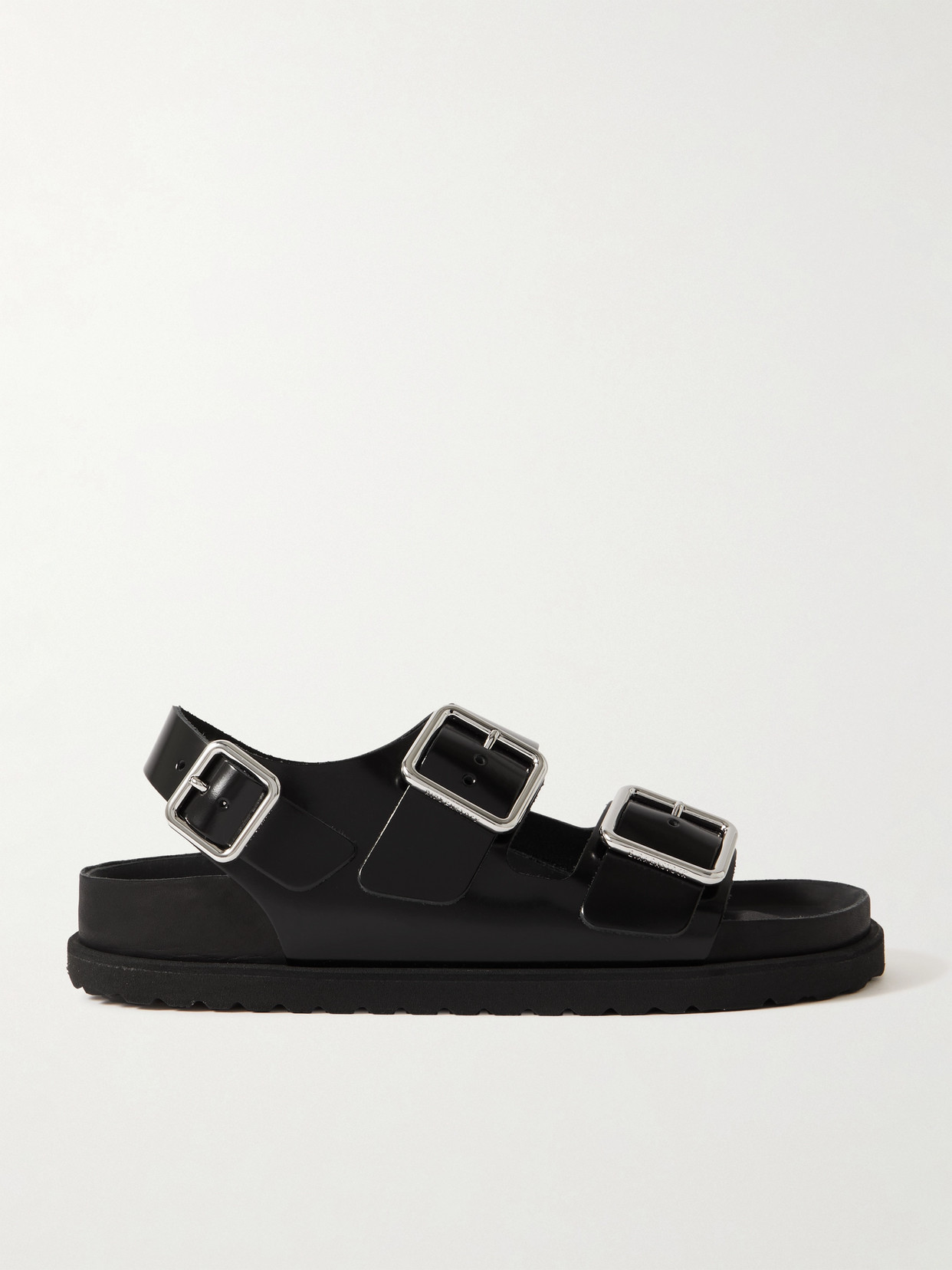 Shop Birkenstock Milano Leather Sandals In Black