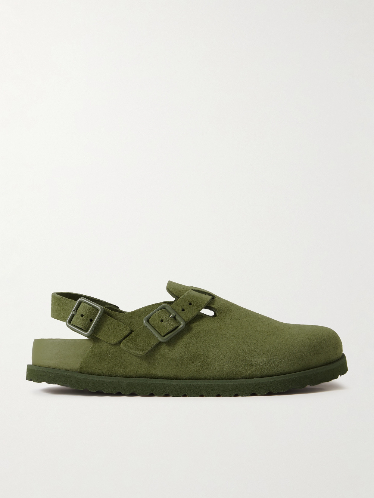 Birkenstock Tokio Suede Clogs In Green