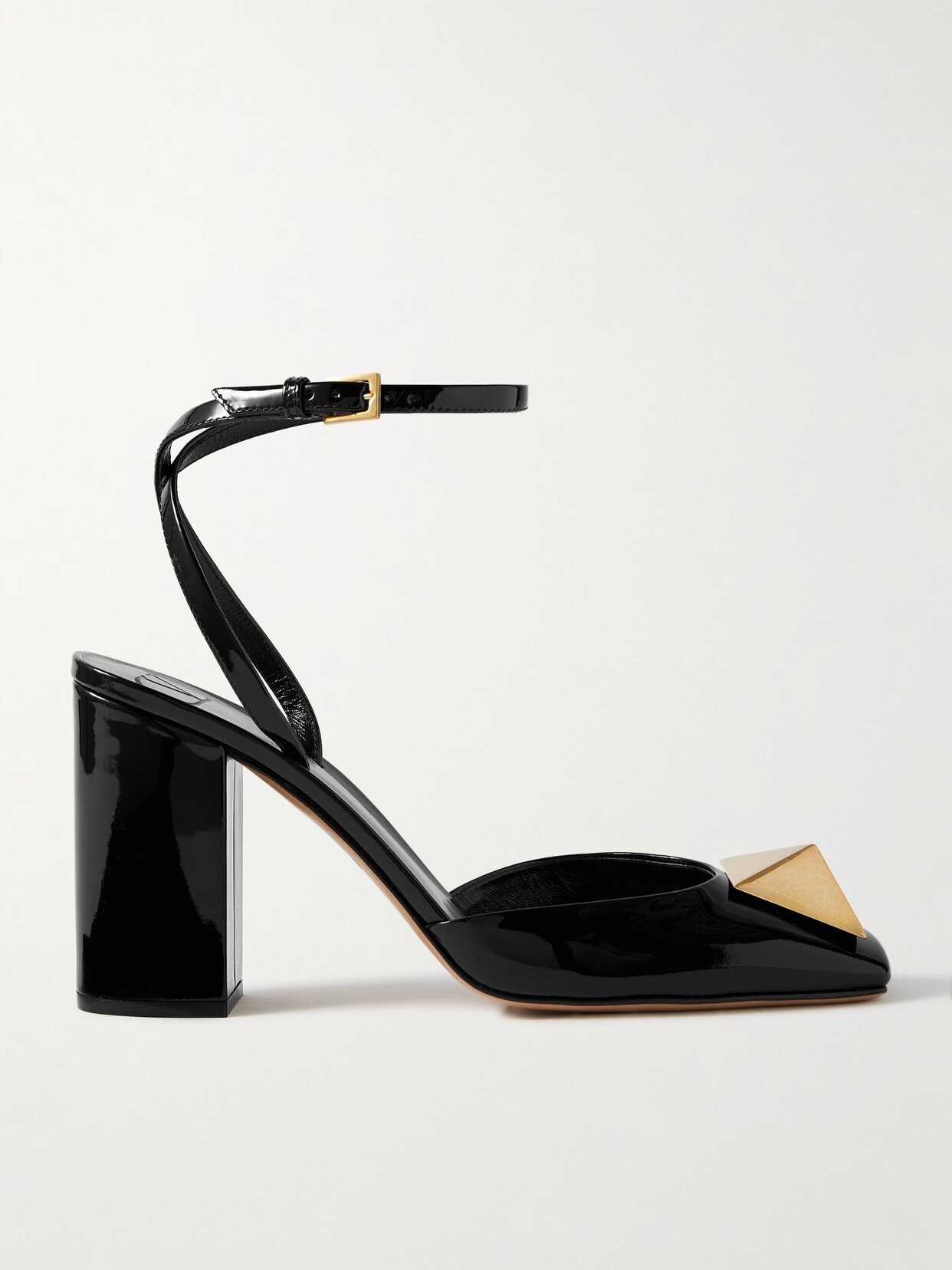 Valentino Garavani One Stud 90 Patent-leather Pumps In Black