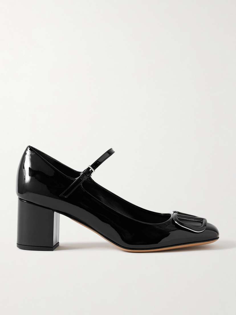Valentino Garavani Vlogo Embellished Patent-leather Mary Jane Pumps