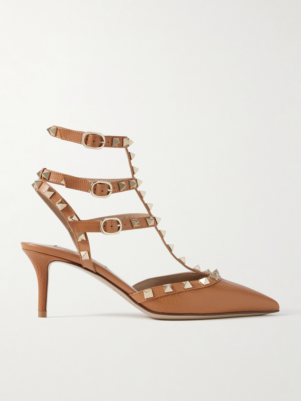 Valentino Garavani Rockstud 65 Leather Pumps In Brown