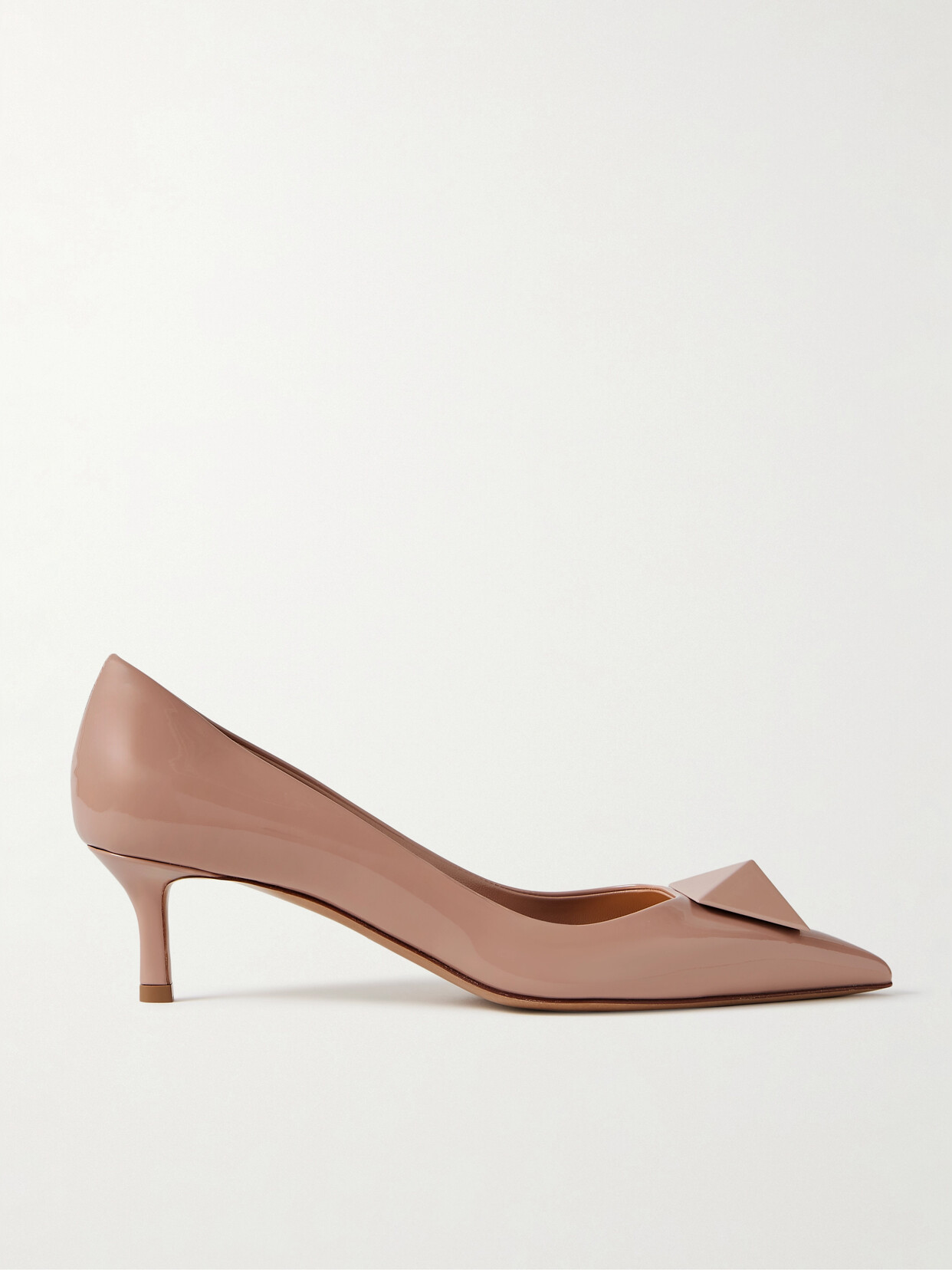 Valentino Garavani Maxi Stud 50 Patent-leather Pumps - Neutrals