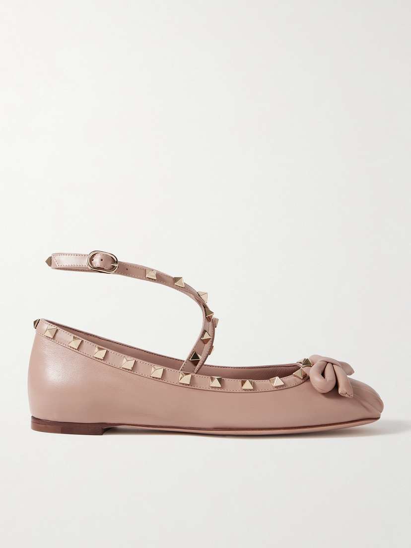 Valentino Garavani Rockstud Leather Ballet Flats