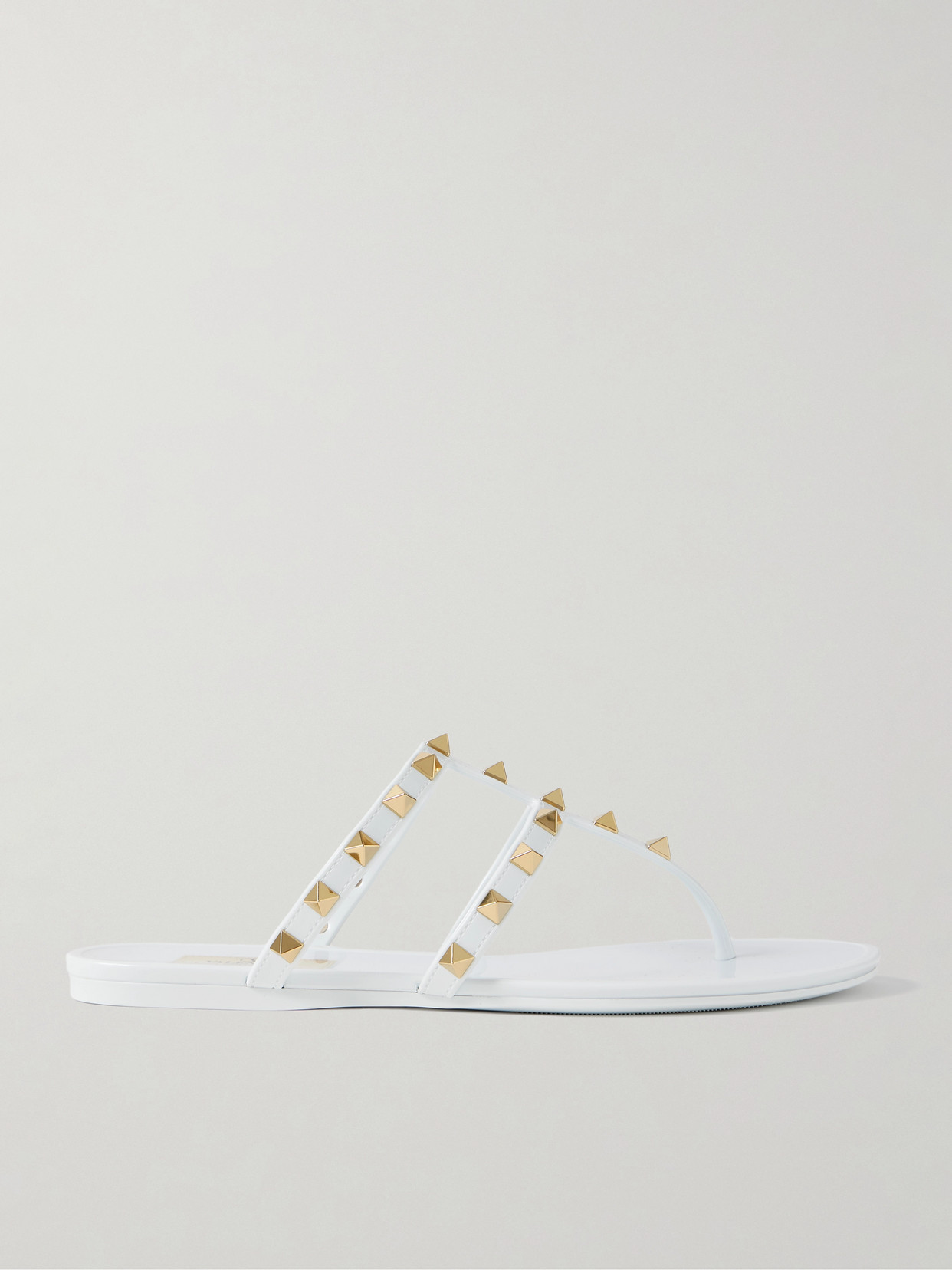 Valentino Summer Rockstud Pvc Thong Sandal In White