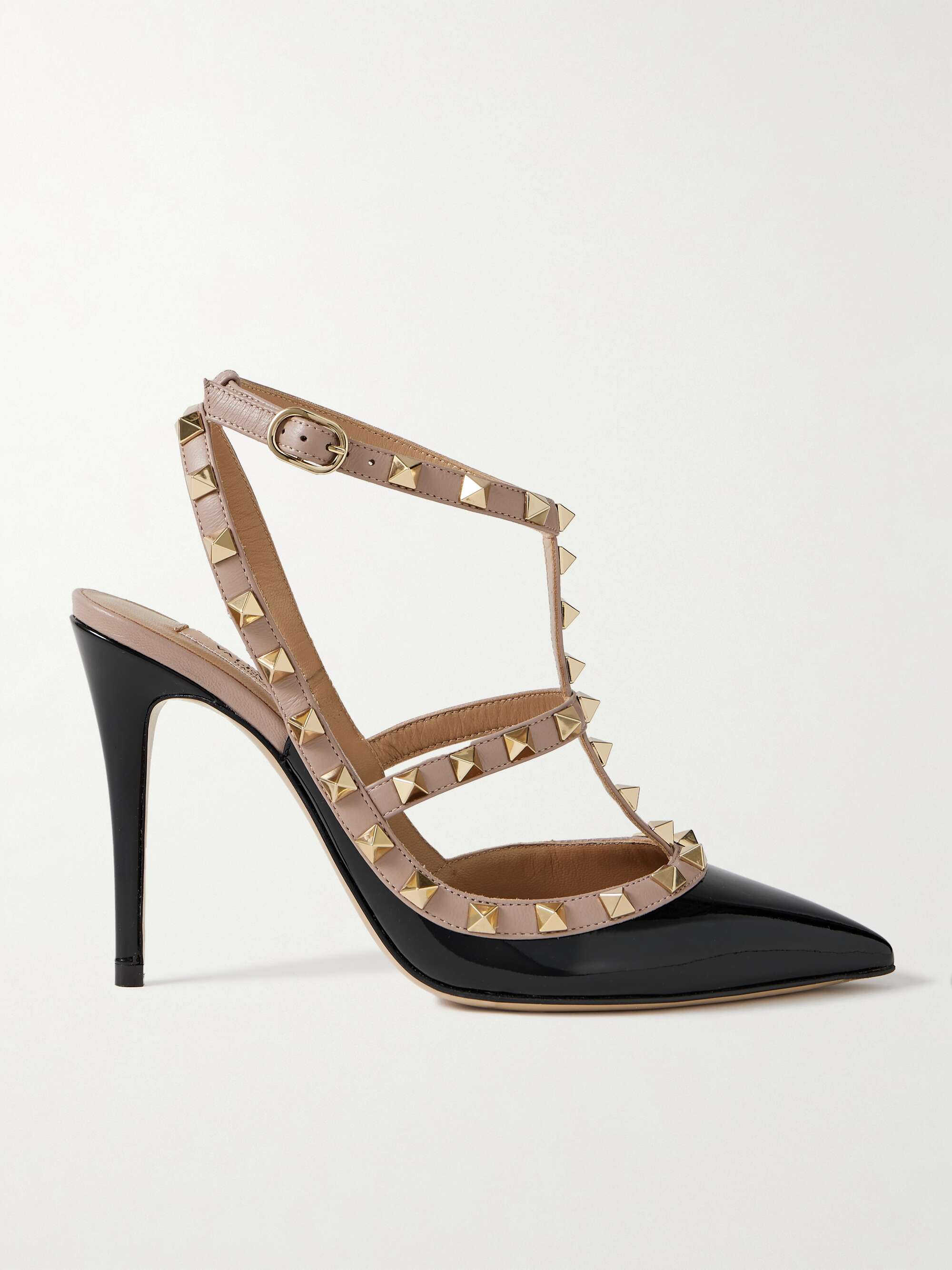 VALENTINO GARAVANI Rockstud 100 two-tone patent-leather pumps | NET-A ...