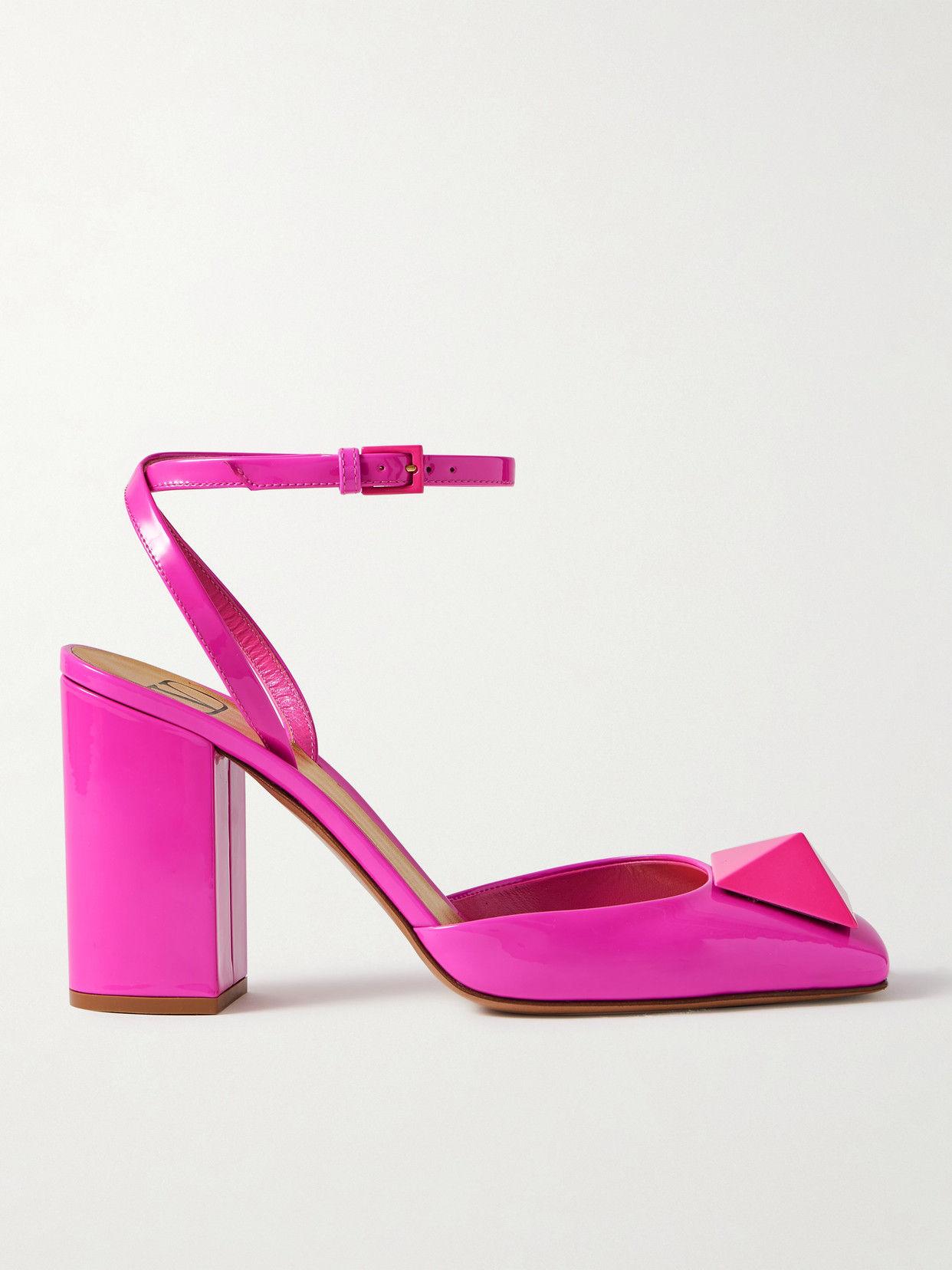 Valentino Garavani One Stud 90 Patent-leather Pumps - Pink