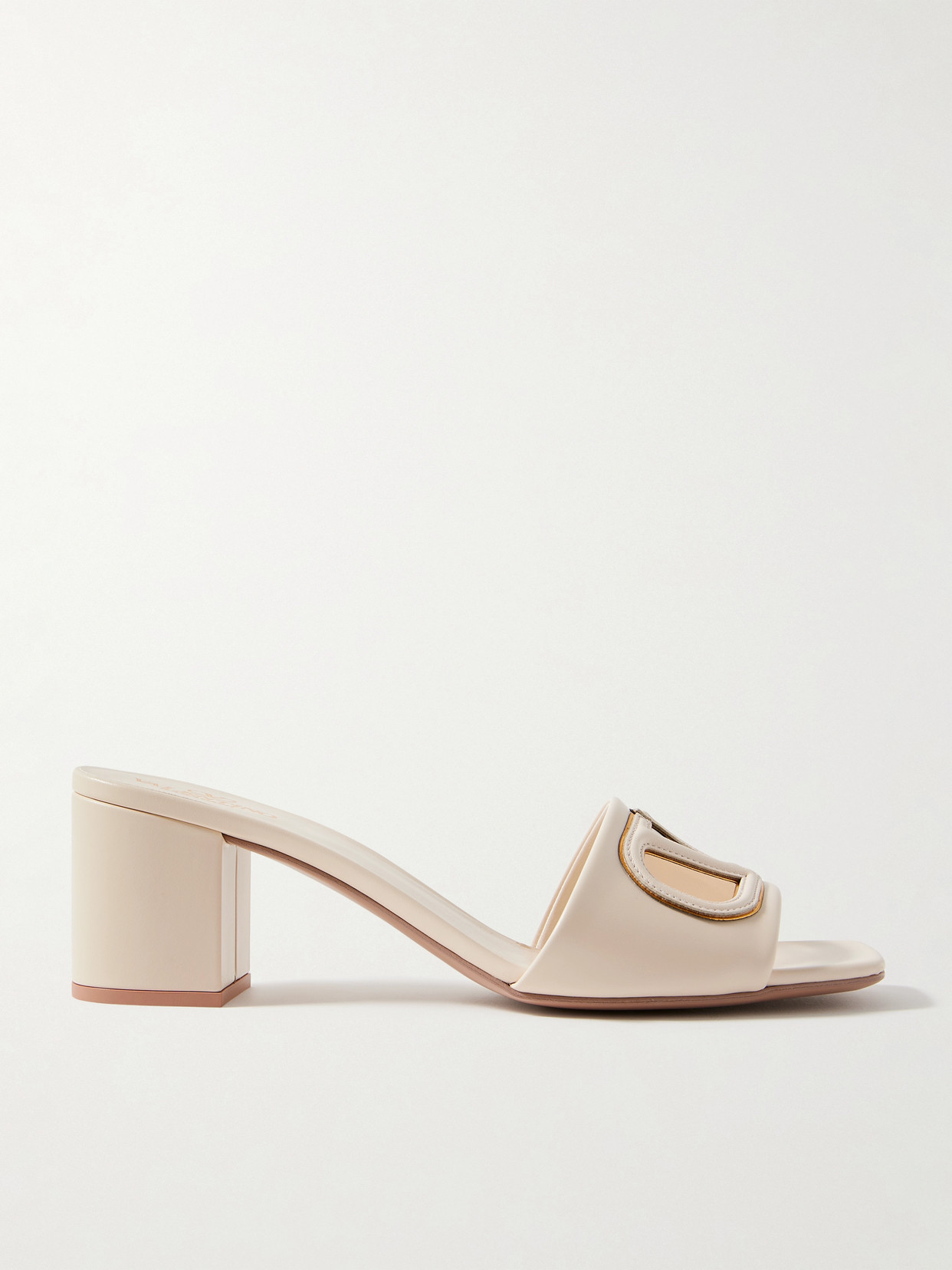 Valentino Garavani Vlogo Signature 60mm Leather Mules In White