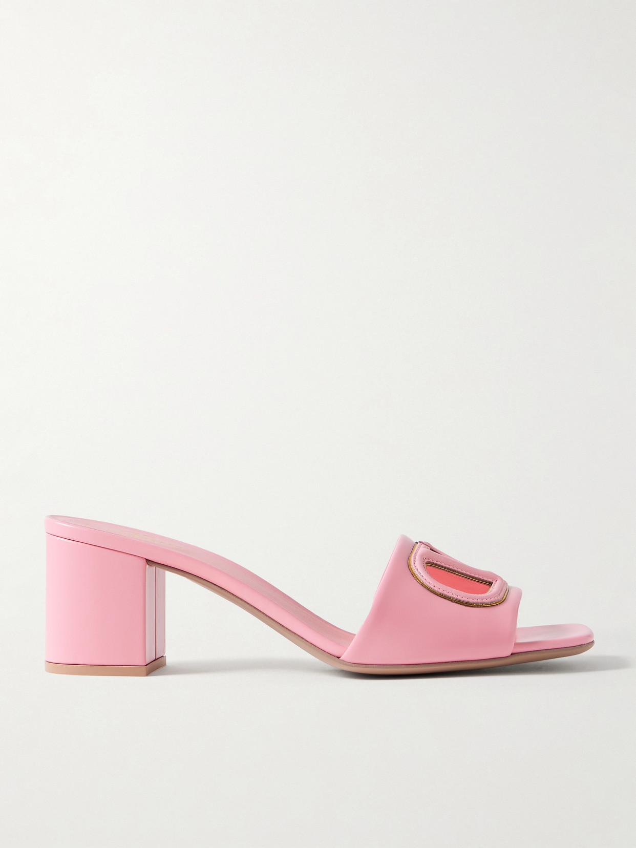 Valentino Garavani Vlogo 60 Leather Mules In Pink