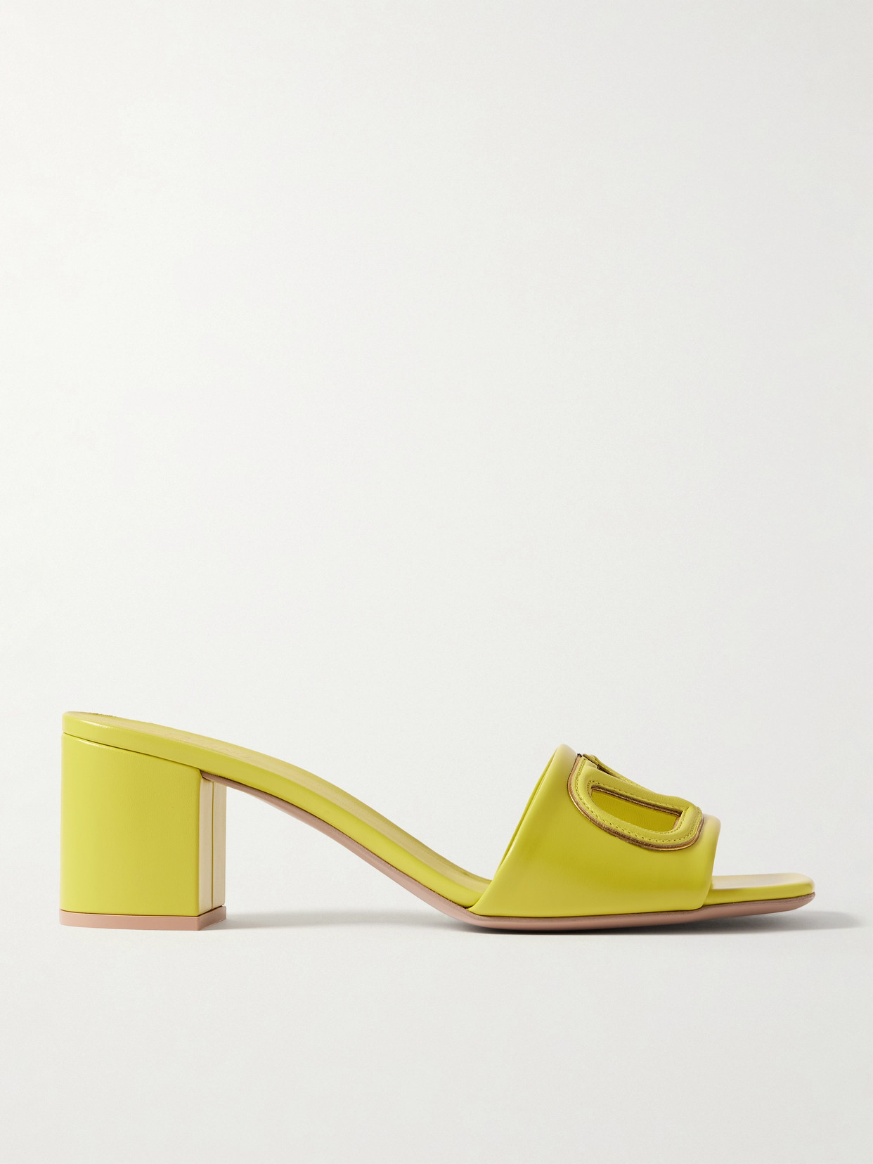 Valentino Garavani Vlogo 60 Leather Mules In Yellow