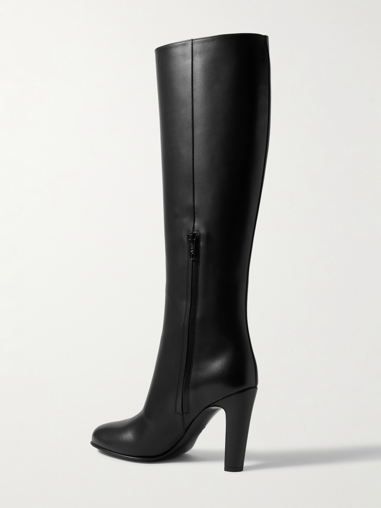 Valentino Vlogo 100 Leather Knee Boots In Black