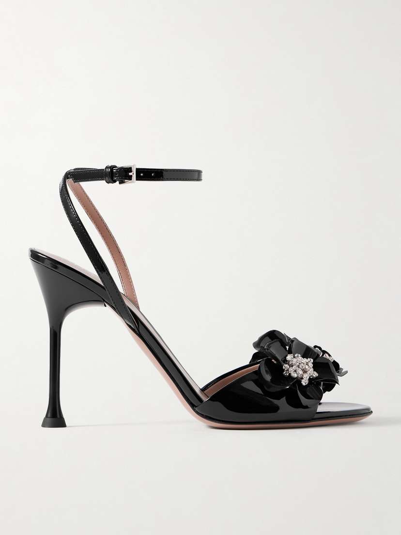 Valentino Garavani 100 Patent-leather And Crystal-embellished Pvc Sandals