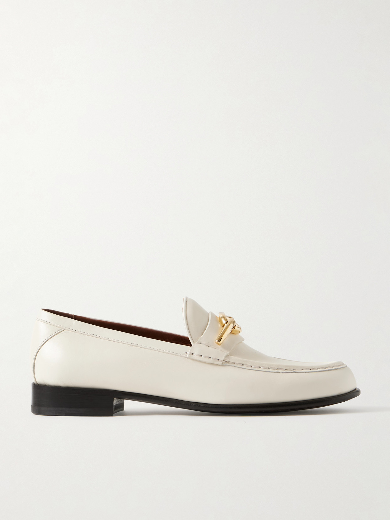 Valentino Garavani - Vlogo Gate Embellished Leather Loafers - Off-white