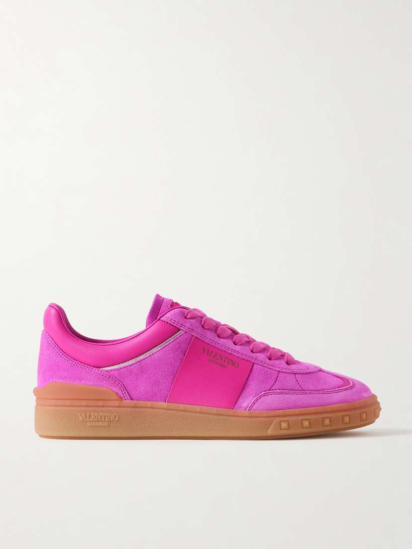 Valentino Garavani Leather-trimmed Suede Sneakers