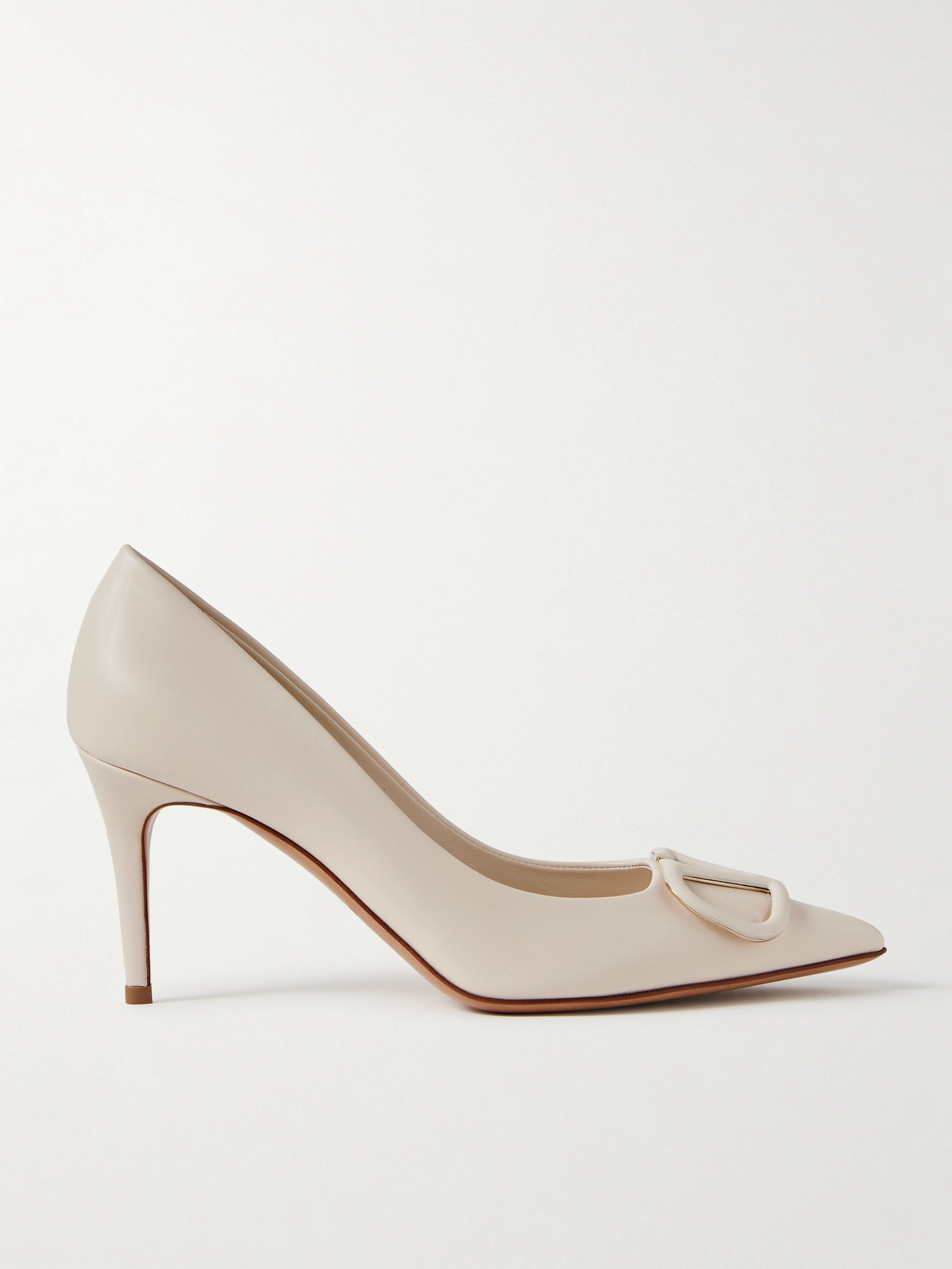 Valentino Garavani - Vlogo 80 Embellished Leather Pumps - Ivory