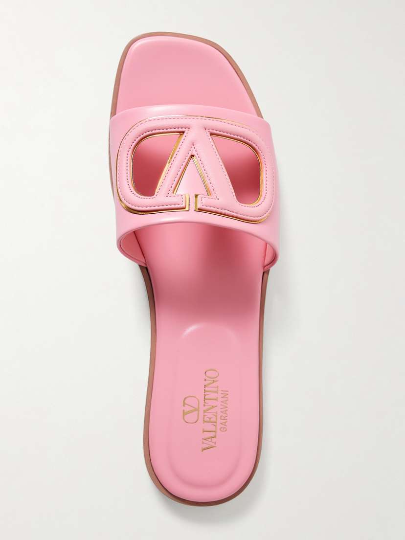Valentino Garavani Vlogo Cutout Leather Slides - IT36