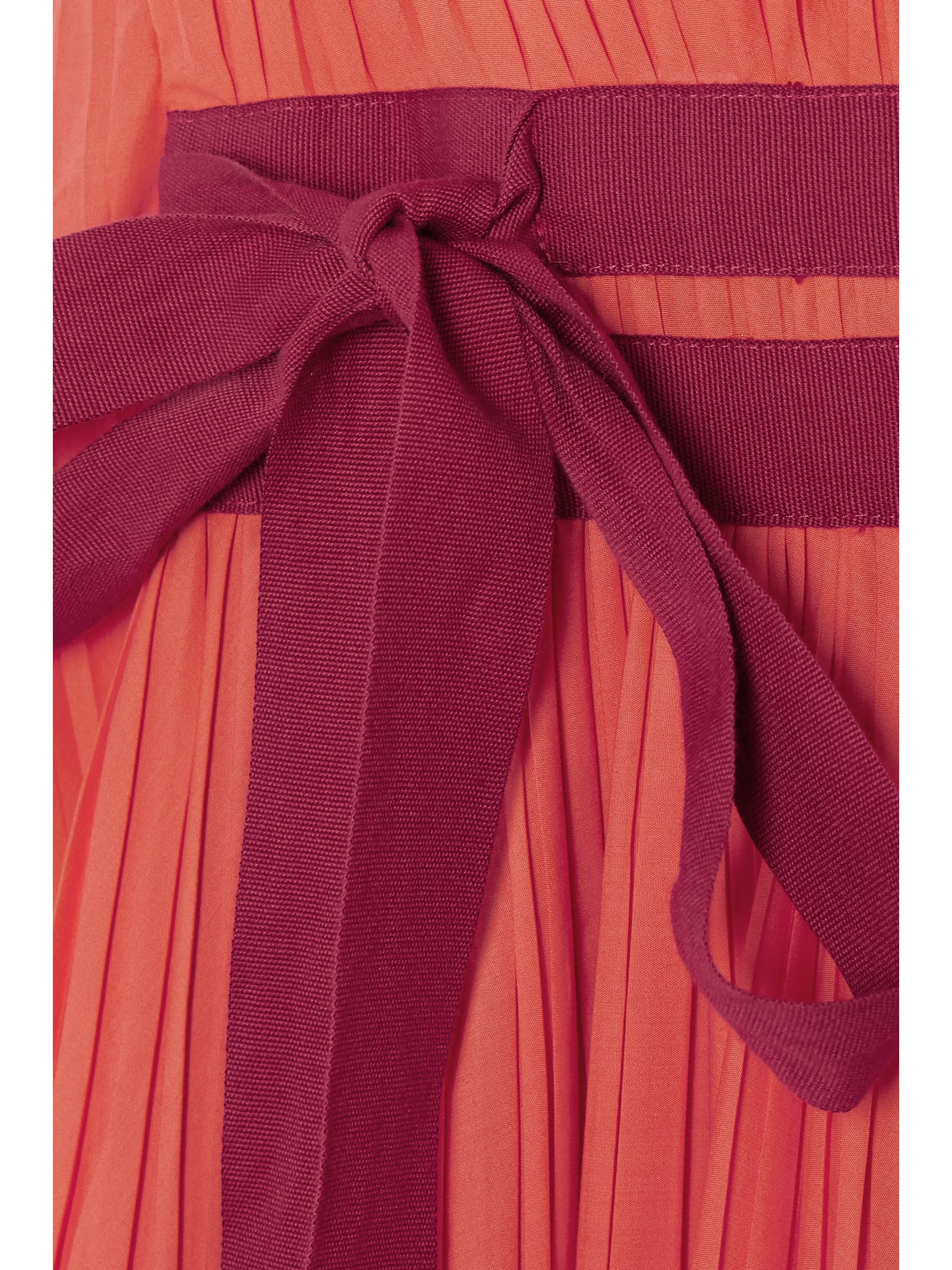 Roksanda Calista cape-effect asymmetric grosgrain-trimmed pleated poplin maxi dress