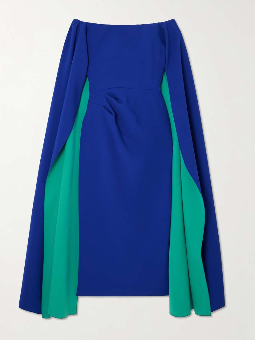 Roksanda Guiomar Cape-effect Off-the-shoulder Crepe Midi Dress