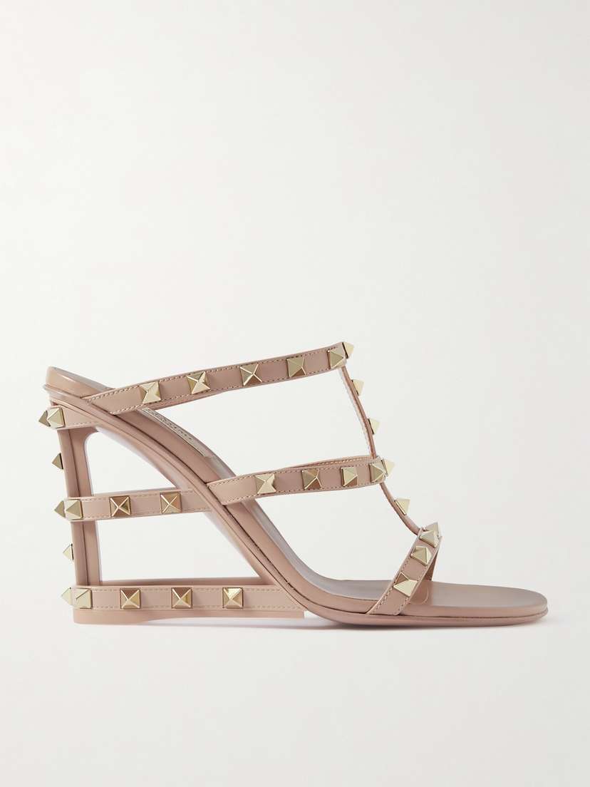 Valentino Garavani Rockstud 100 Cutout Leather Sandals