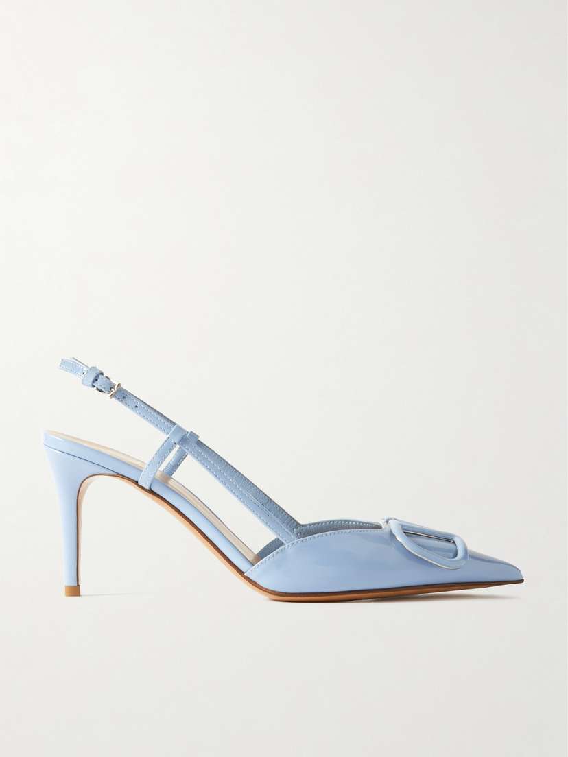 Valentino Garavani Vlogo 80 Patent-leather Slingback Pumps