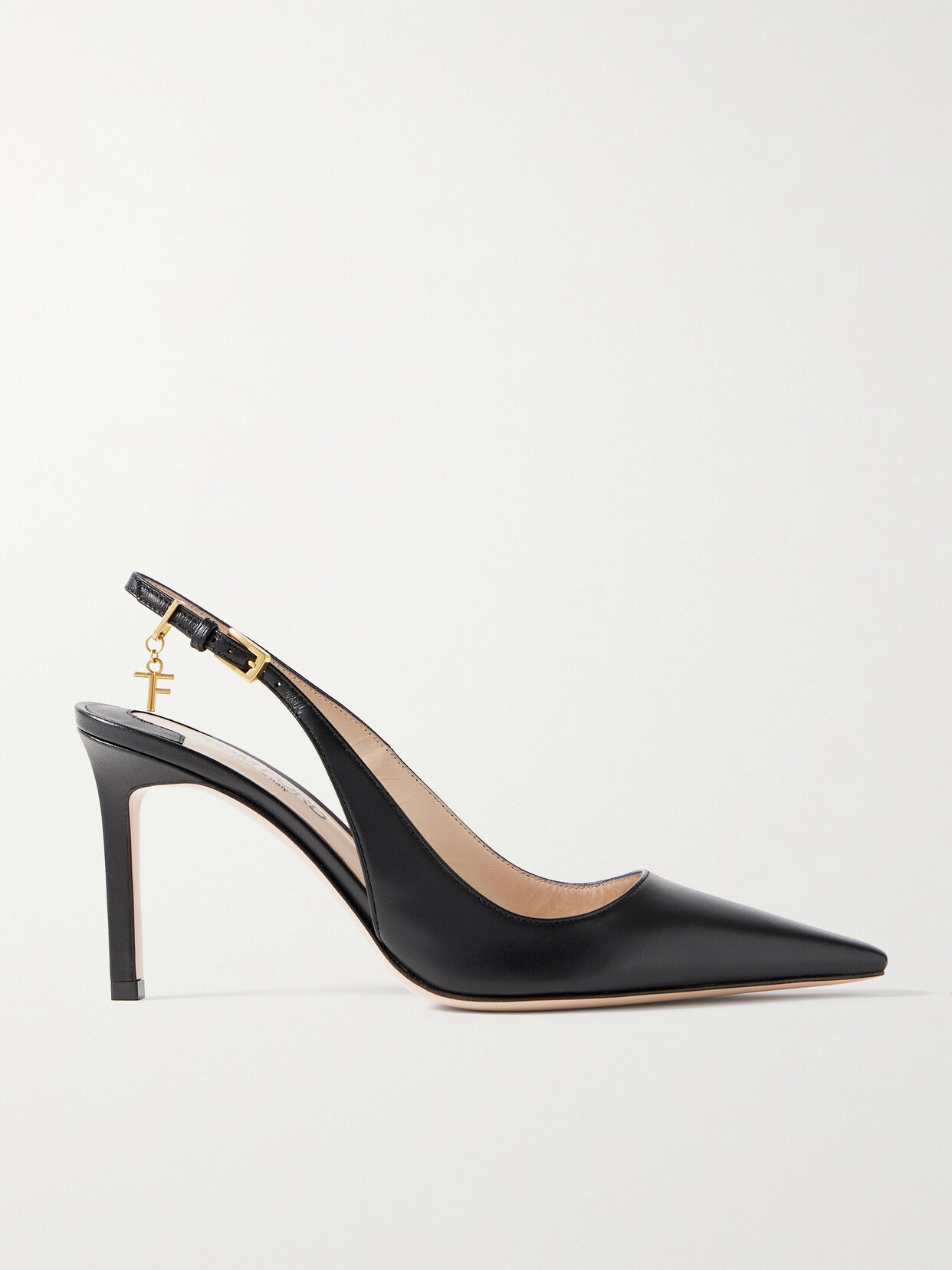 Shop Tom Ford Angelina Embellished Leather Slingback Pumps In Black