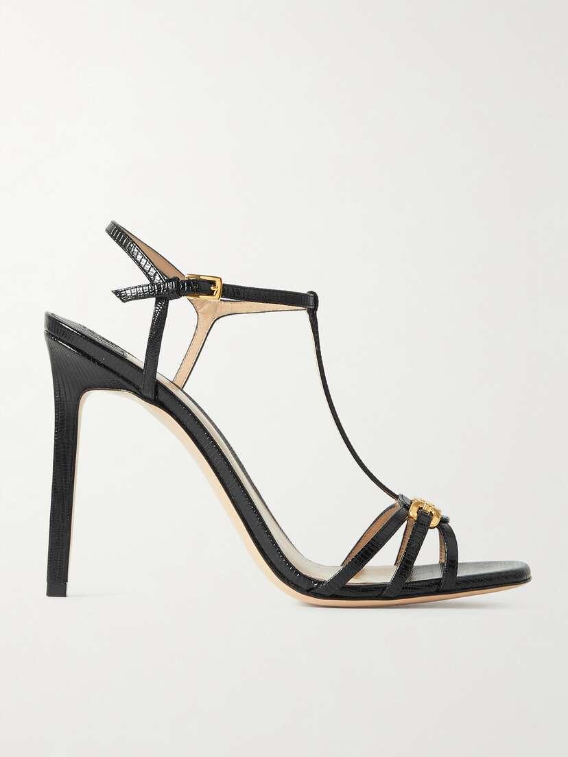 Tom Ford Embellished Lizard-effect Leather Sandals