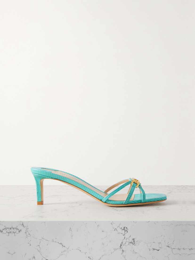 Tom Ford Whitney Embellished Lizard-effect Leather Mules