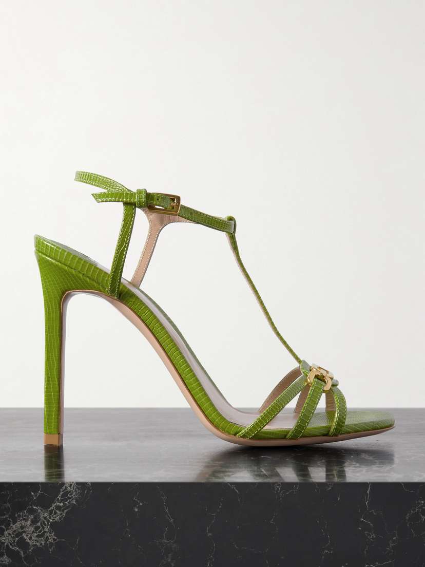 Tom Ford Whitney Embellished Lizard-effect Leather Sandals