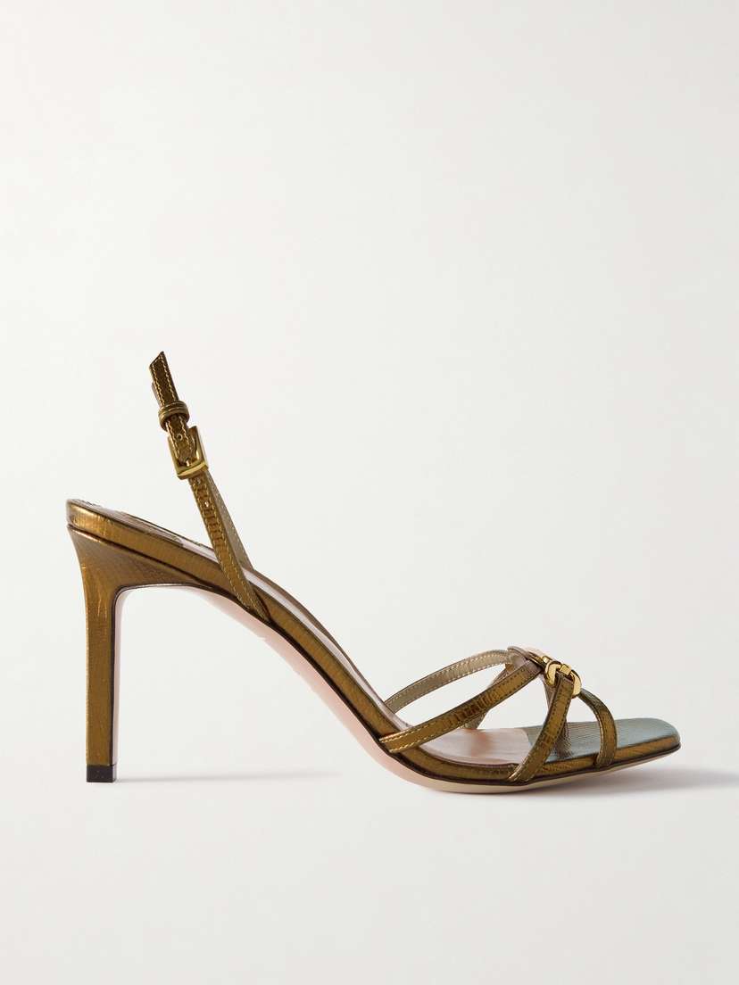 Tom Ford Embellished Lizard-effect Leather Sandals