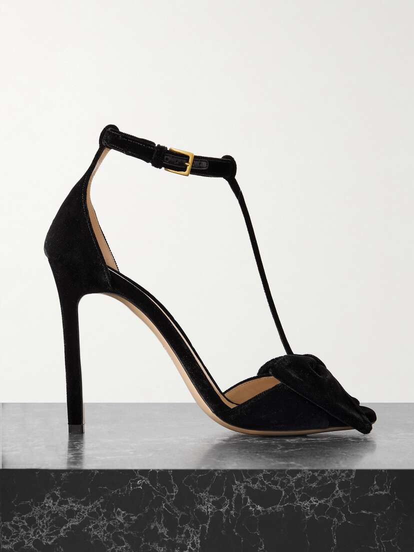Tom Ford Brigitte Bow-embellished Velvet Sandals